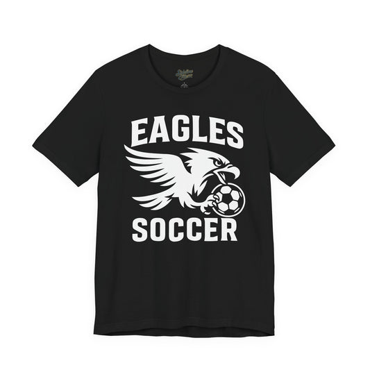 Eagles Soccer Spirit Wear T-Shirt | Fierce Flying Mascot with Soccer Ball Design