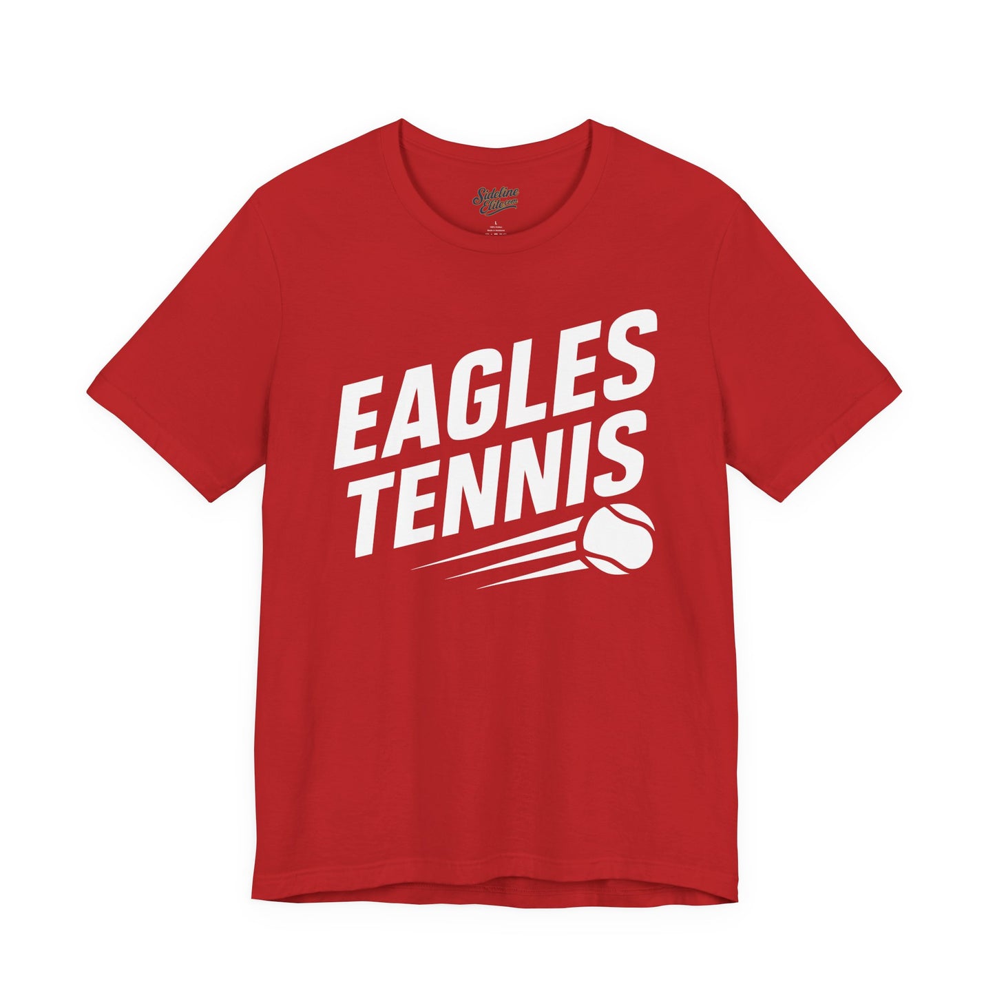 Eagles Tennis Spirit Wear T-Shirt | Bold Slanted Text with Speeding Tennis Ball Graphic