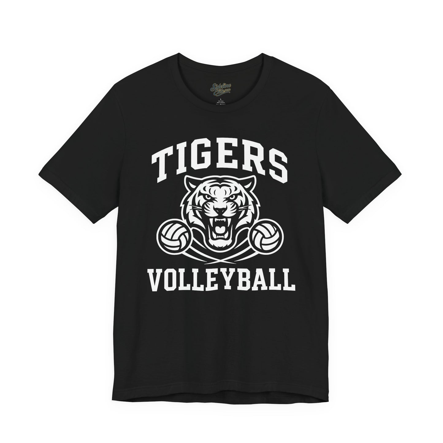 Tigers Volleyball Mascot Power Tee | Double Ball Fierce Spirit Design