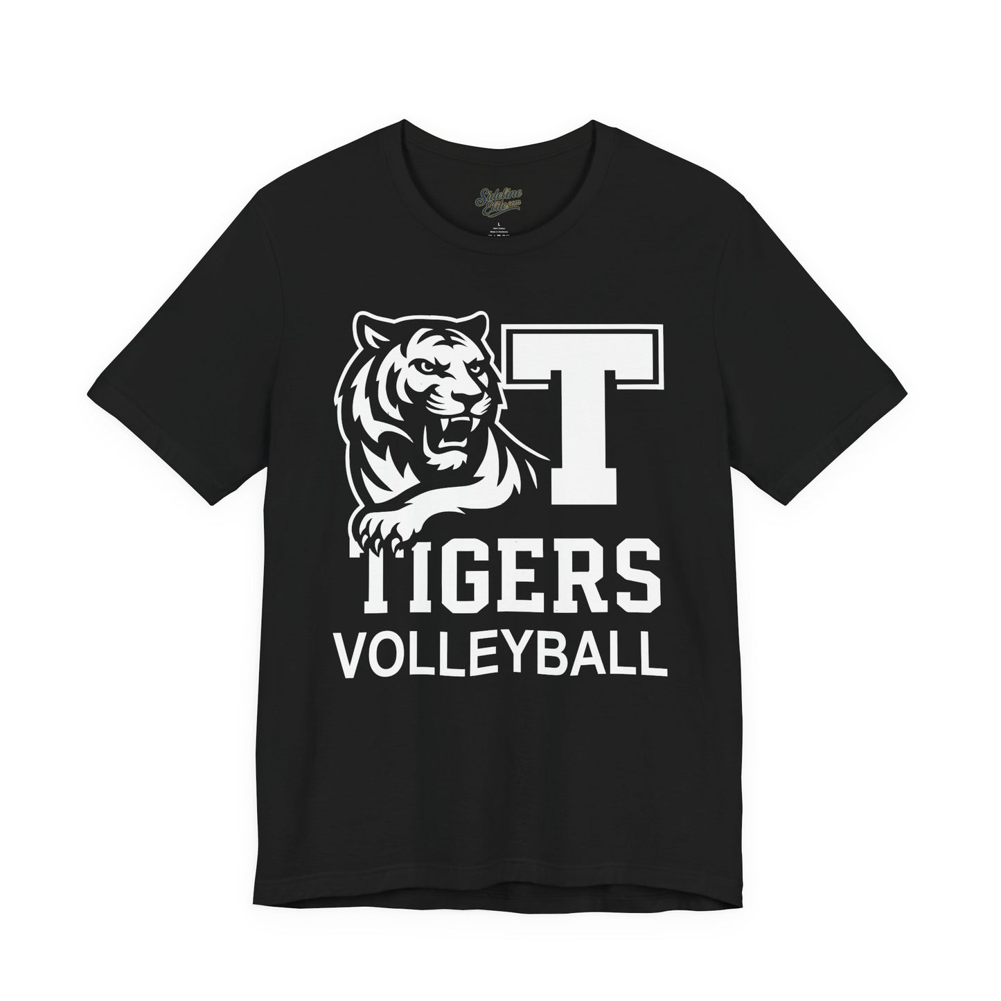 Tigers Volleyball Tee | Block T Lettering with Fierce Mascot Spirit Shirt