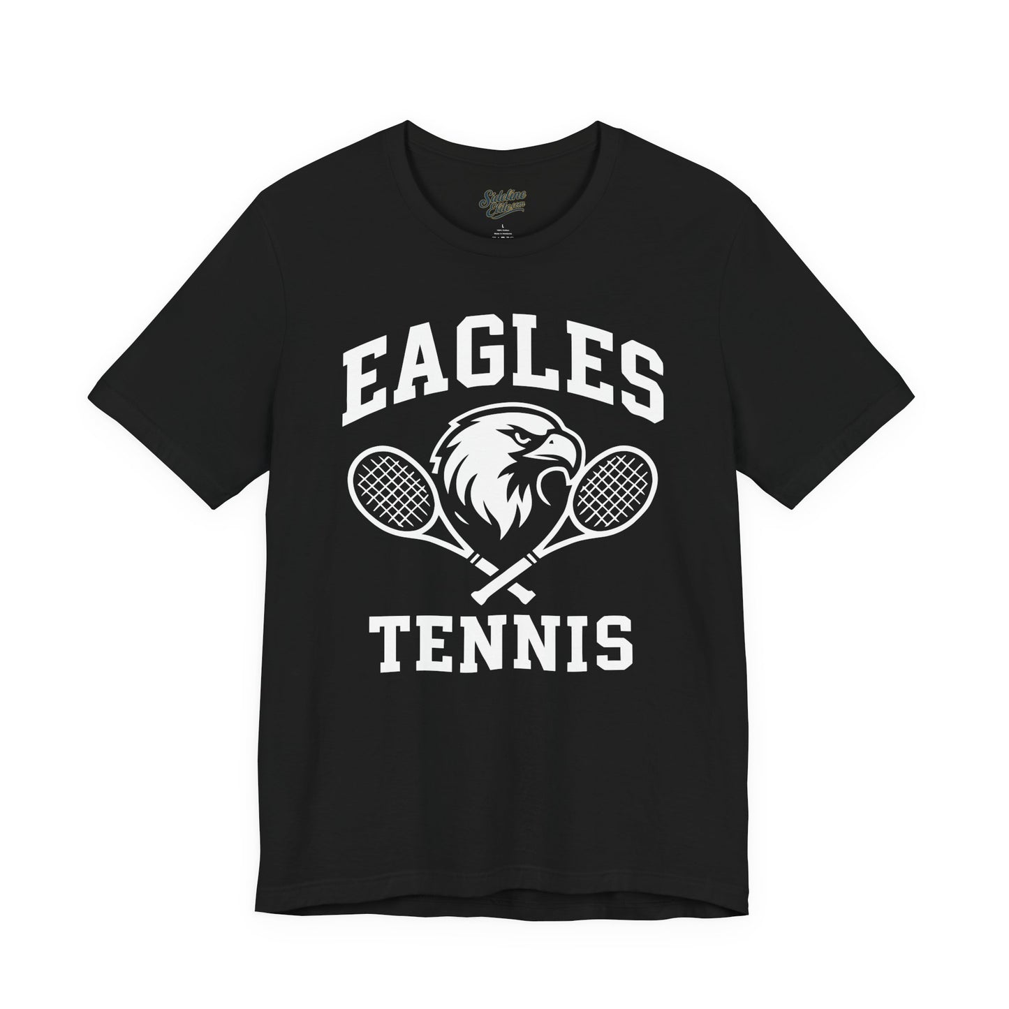 Eagles Tennis Spirit Wear T-Shirt | Fierce Mascot with Crossed Rackets Graphic