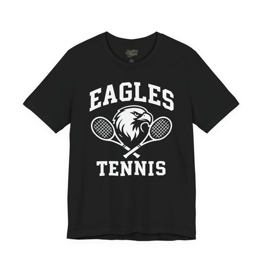 Eagles Tennis Spirit Wear T-Shirt | Fierce Mascot with Crossed Rackets Graphic