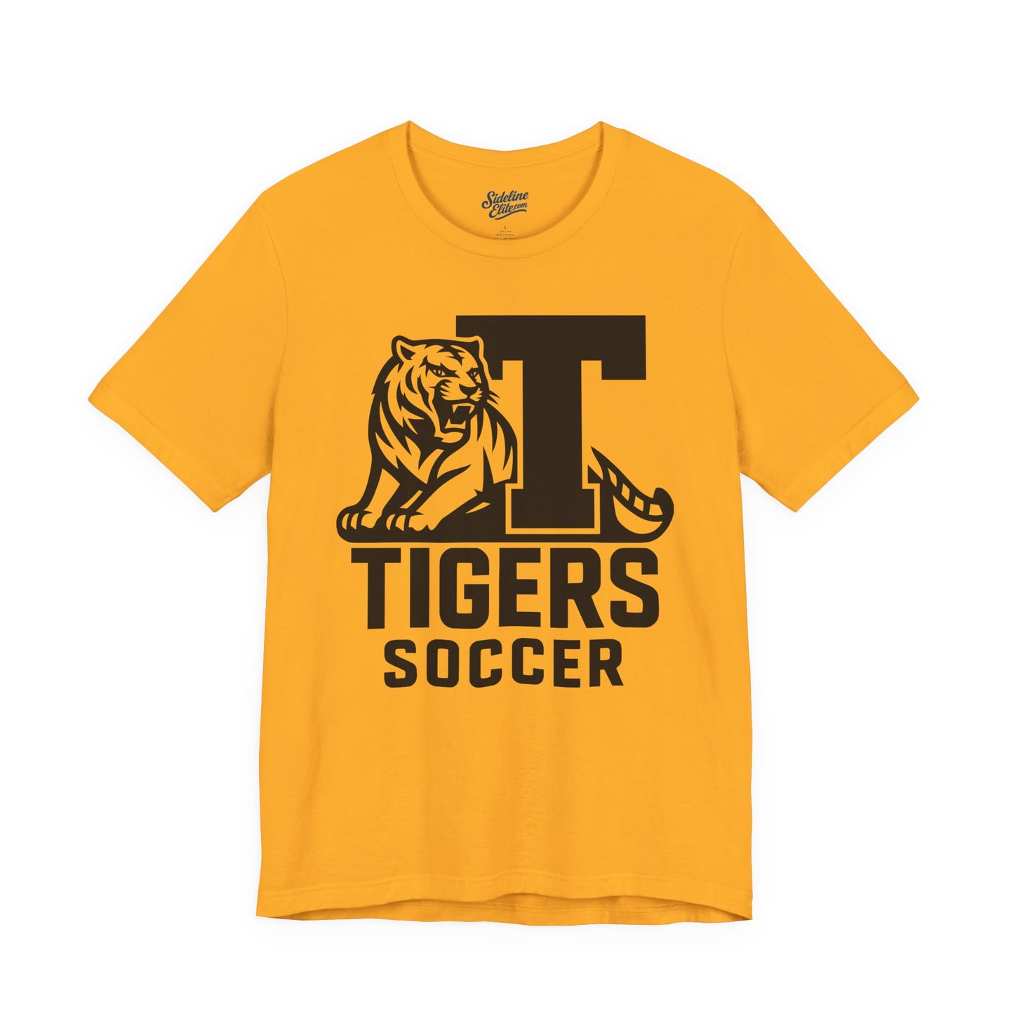 Tigers Soccer Varsity Block Tee | Tiger Mascot with Bold Lettermark
