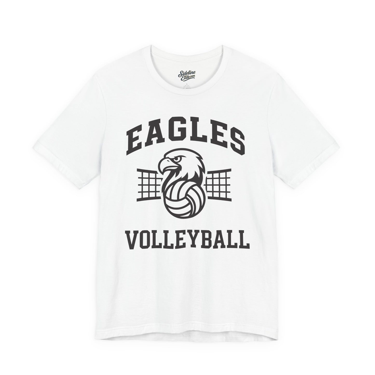 Eagles Volleyball Spirit Wear T-Shirt | Fierce Mascot with Net and Volleyball Graphic