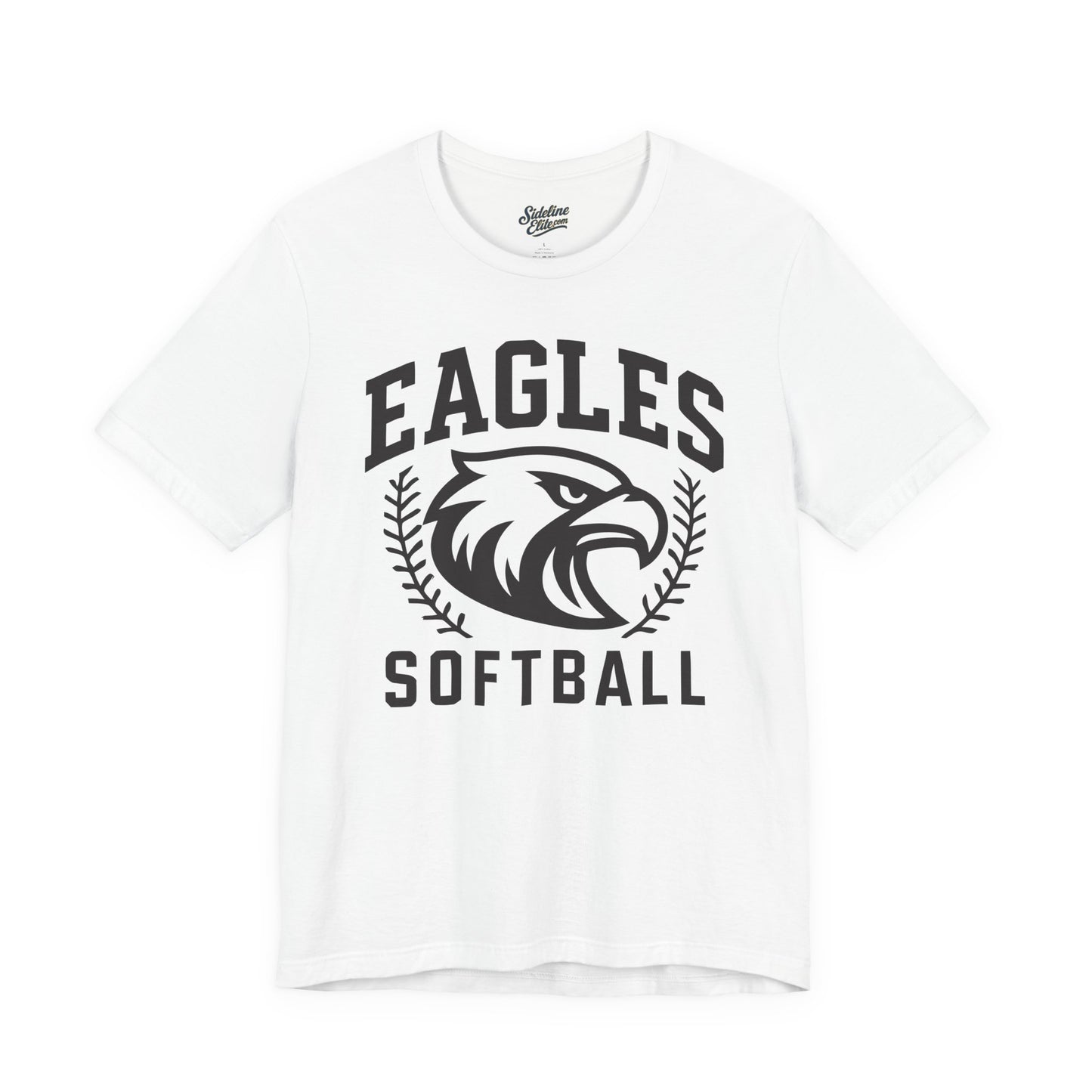 Eagles Softball Spirit Wear T-Shirt | Bold Eagle Head with Laurel Stitches Graphic