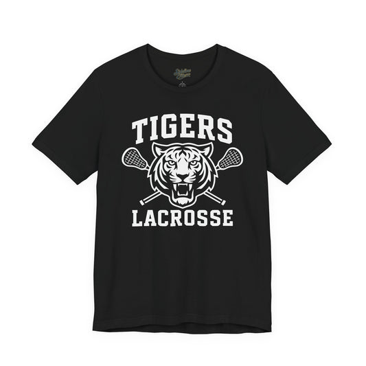 Tigers Lacrosse Crossed Sticks Tee | Bold Tiger Head Spiritwear