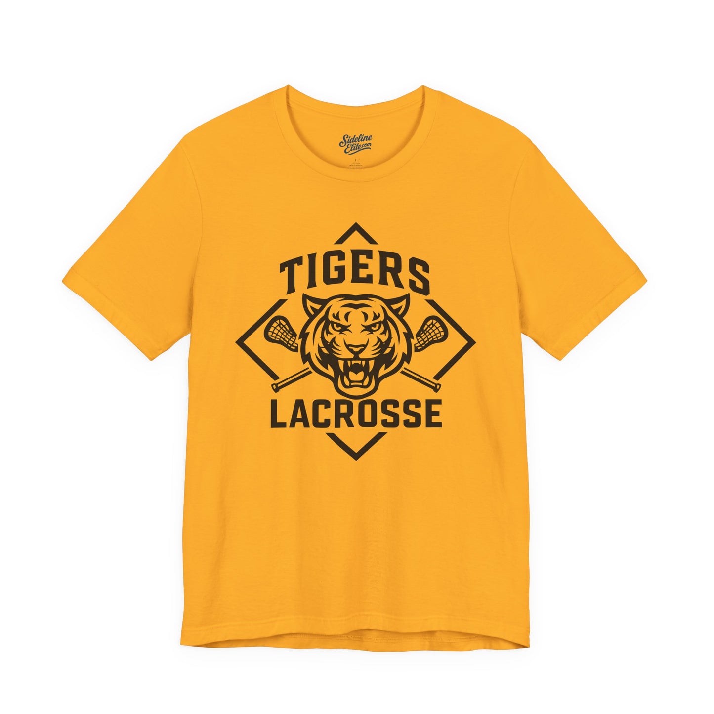 Tigers Lacrosse Diamond Crest Tee | Tiger Head with Crossed Sticks Design