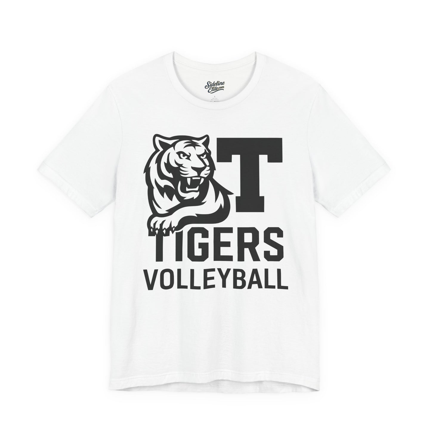 Tigers Volleyball Tee | Block T Lettering with Fierce Mascot Spirit Shirt