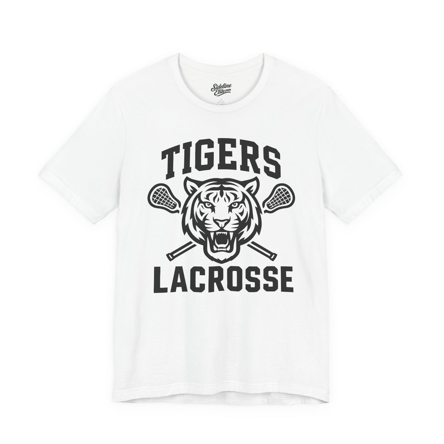 Tigers Lacrosse Crossed Sticks Tee | Bold Tiger Head Spiritwear
