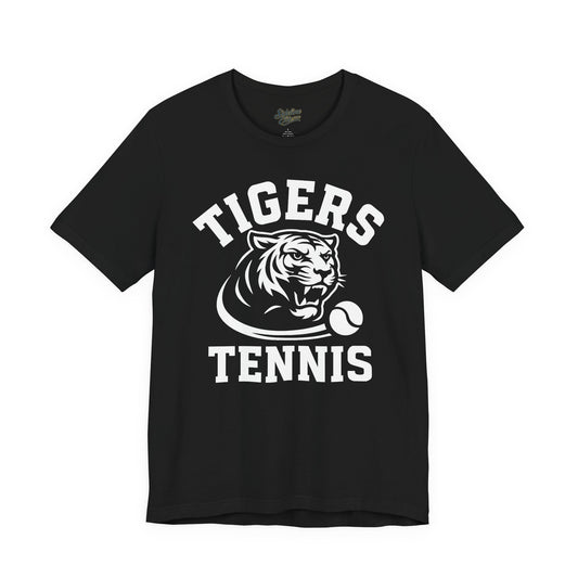 Tigers Tennis Mascot Tee | Fierce Tiger Head with Tennis Ball Graphic