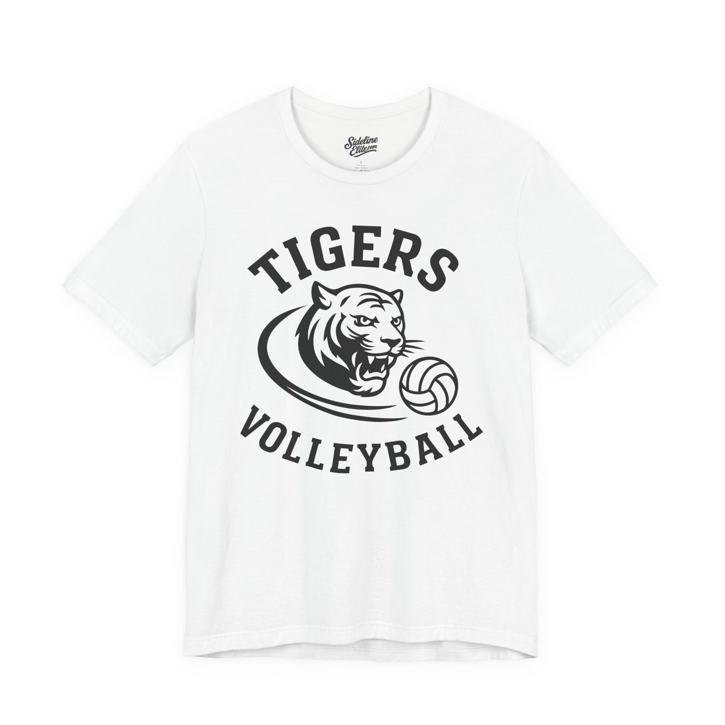 Tigers Volleyball Fierce Mascot Tee | Tiger Head with Volleyball Graphic