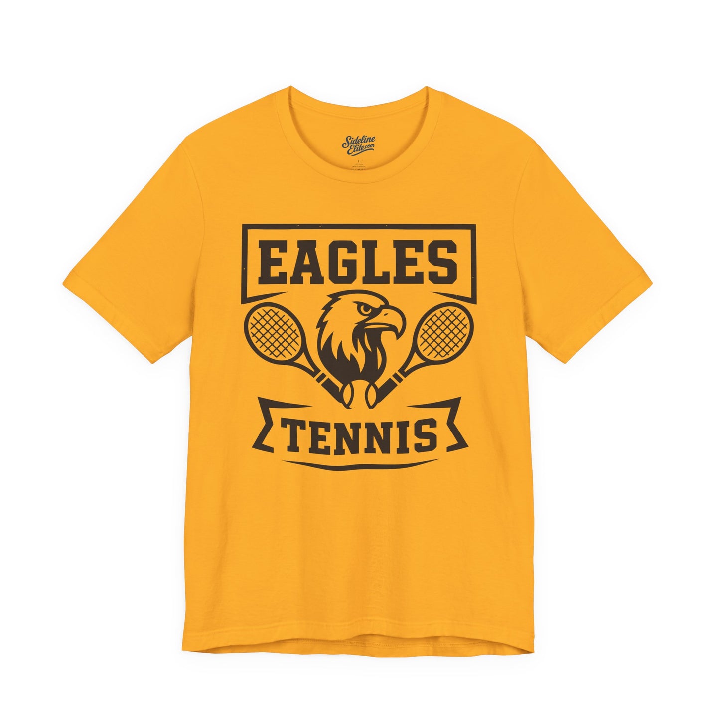 Eagles Tennis Spirit Wear T-Shirt | Framed Eagle Mascot with Crossed Rackets Banner Graphic