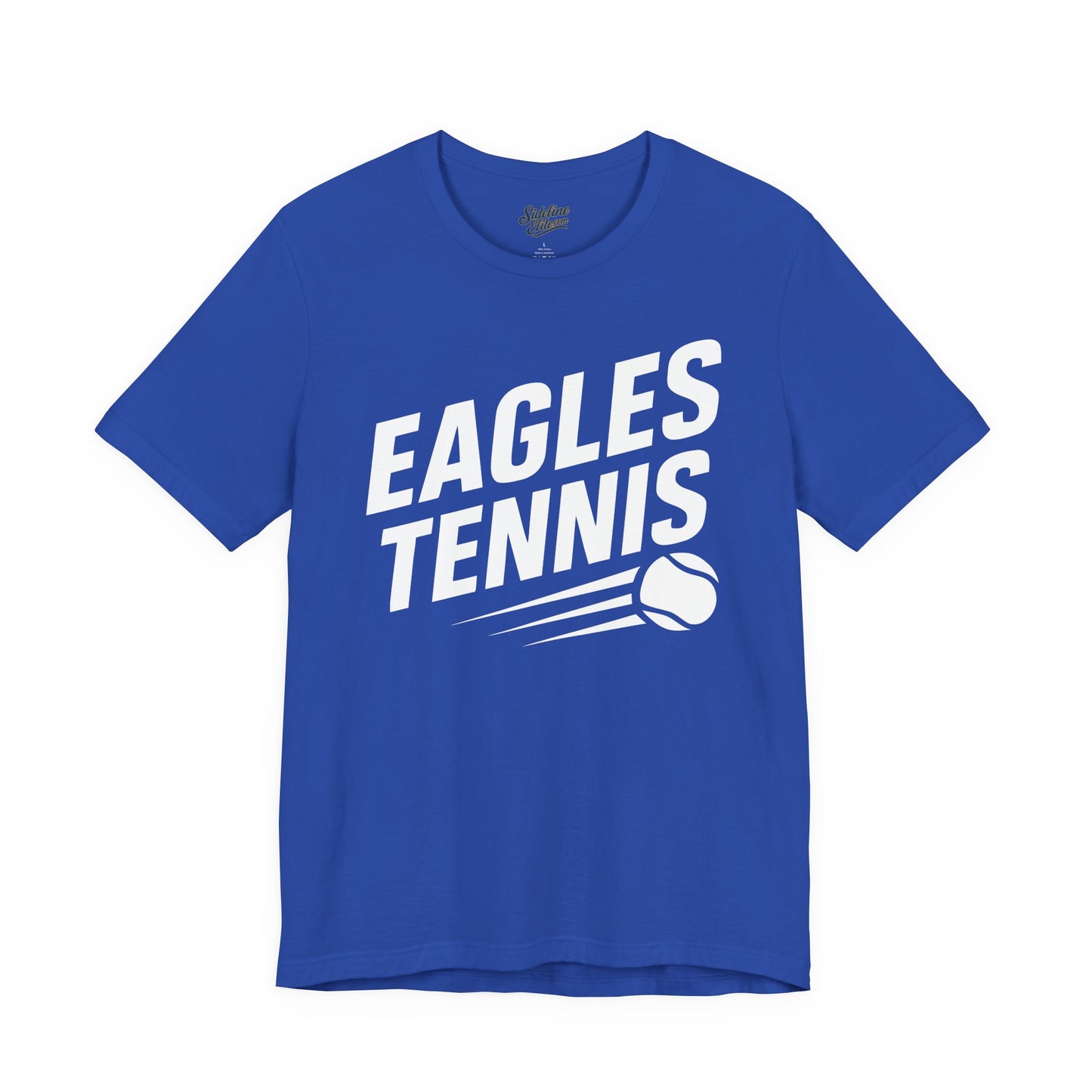 Eagles Tennis Spirit Wear T-Shirt | Bold Slanted Text with Speeding Tennis Ball Graphic