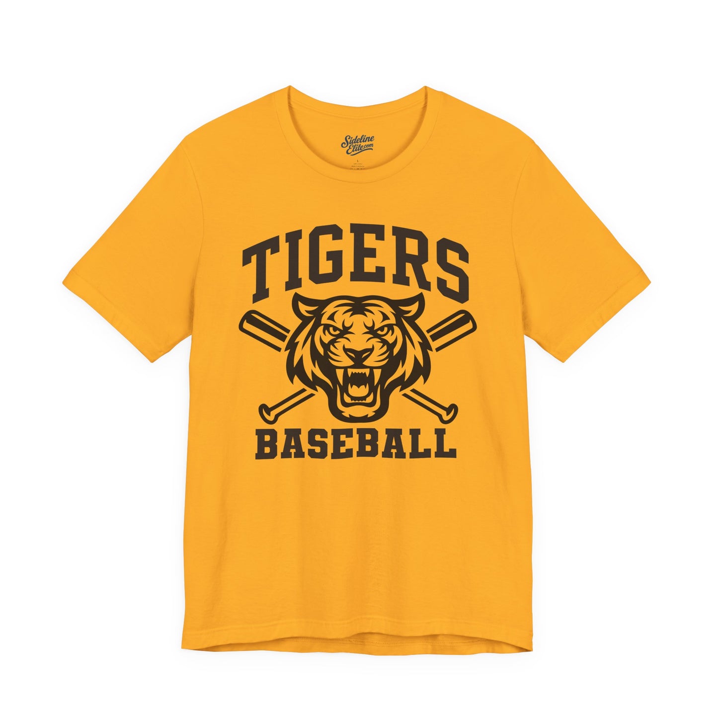 Tigers Baseball Crossbats Tee | Fierce Mascot with Arched Text and Bat Graphic