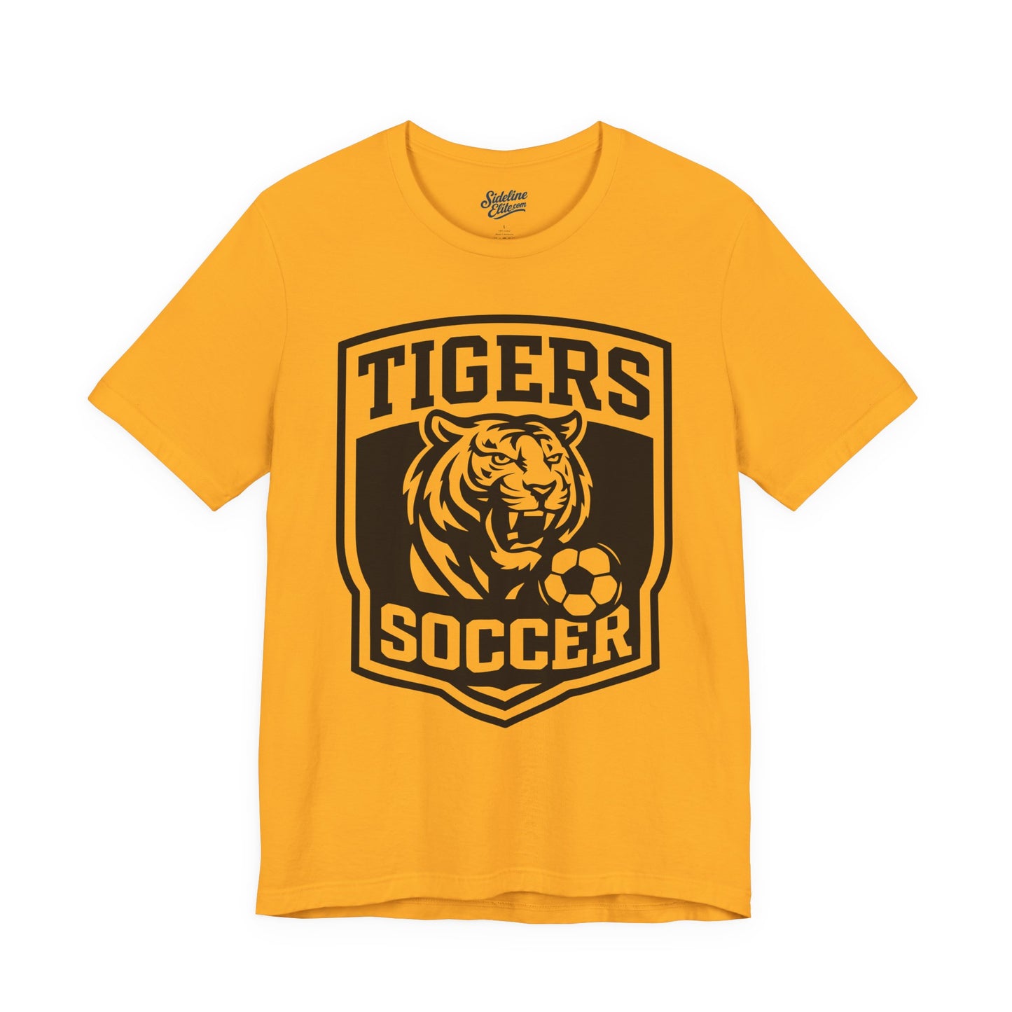 Tigers Soccer Shield Crest Tee | Bold Mascot & Soccer Ball Emblem